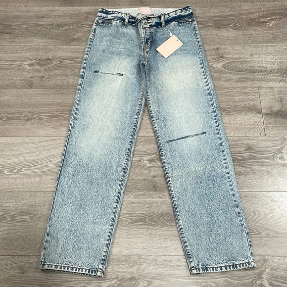 NWT Revice Mixtape / 2000’s Fold Over Waist Stone Washed Denim Jeans 29 - Picture 2 of 16